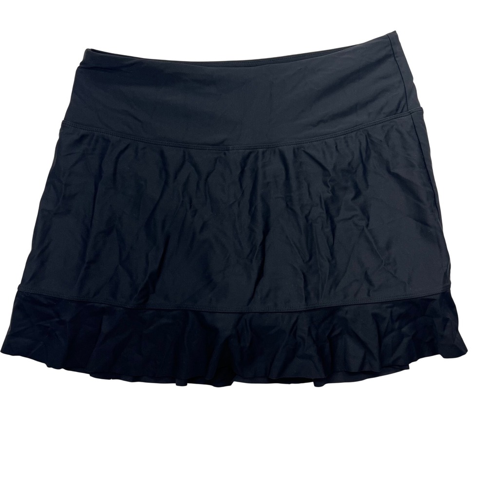 Soothfeel Athletic Skort Womens Large Black Ruffle Tennis Golf Skirt NWT